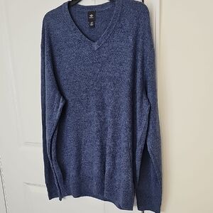 Dockers Men's Heathered Blue V-Neck‎ Sweater